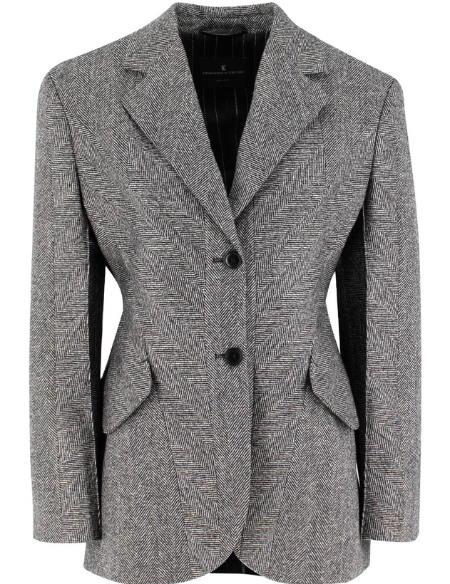 Photo: Ermanno Scervino Slim Fit Blazer With Herringbone Pattern