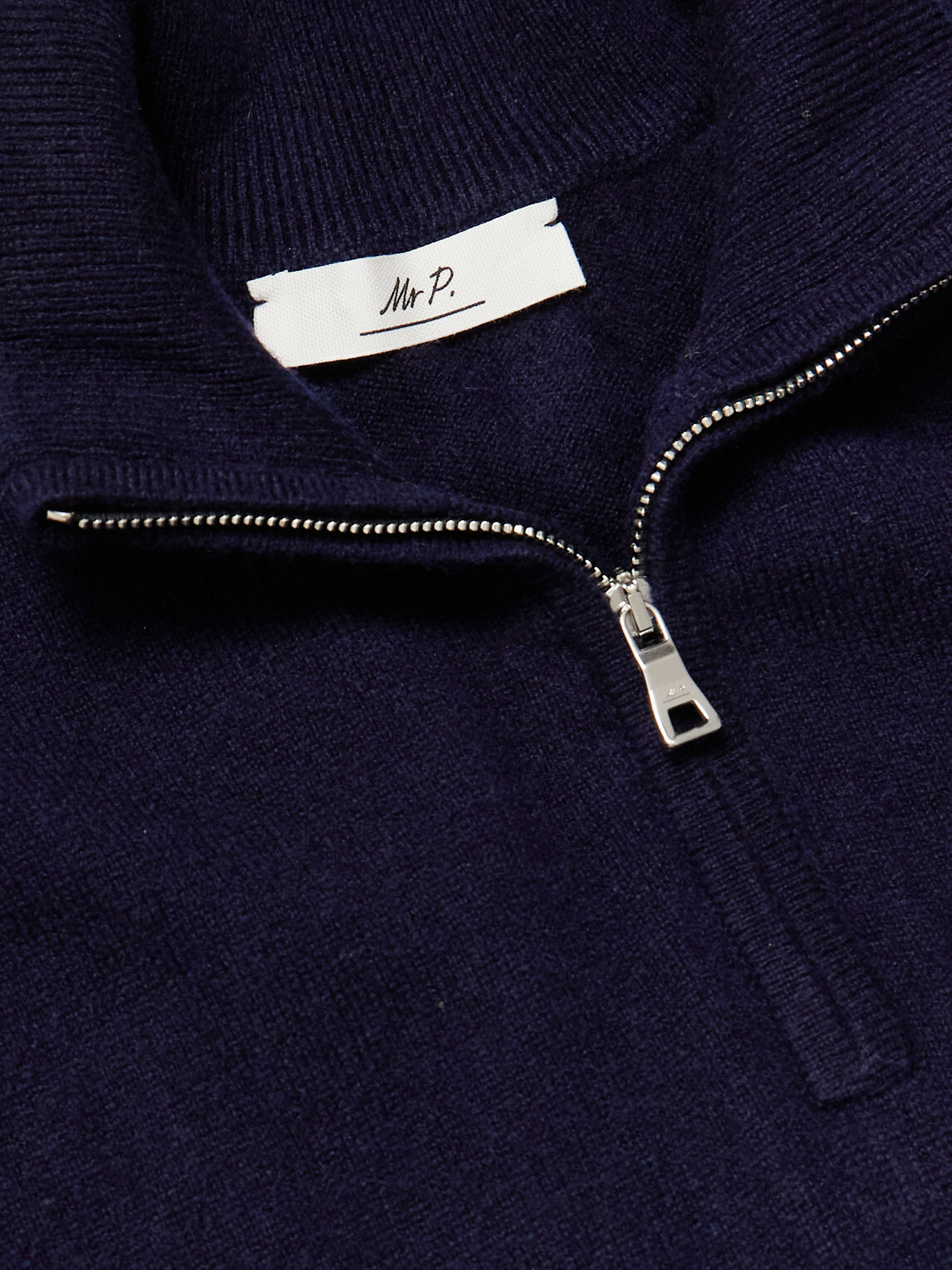 Mr P. - James Cashmere Half-Zip Sweater - Blue
