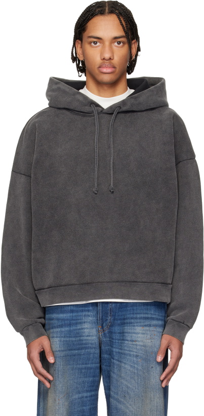 Photo: Acne Studios Gray Logo Patch Hoodie