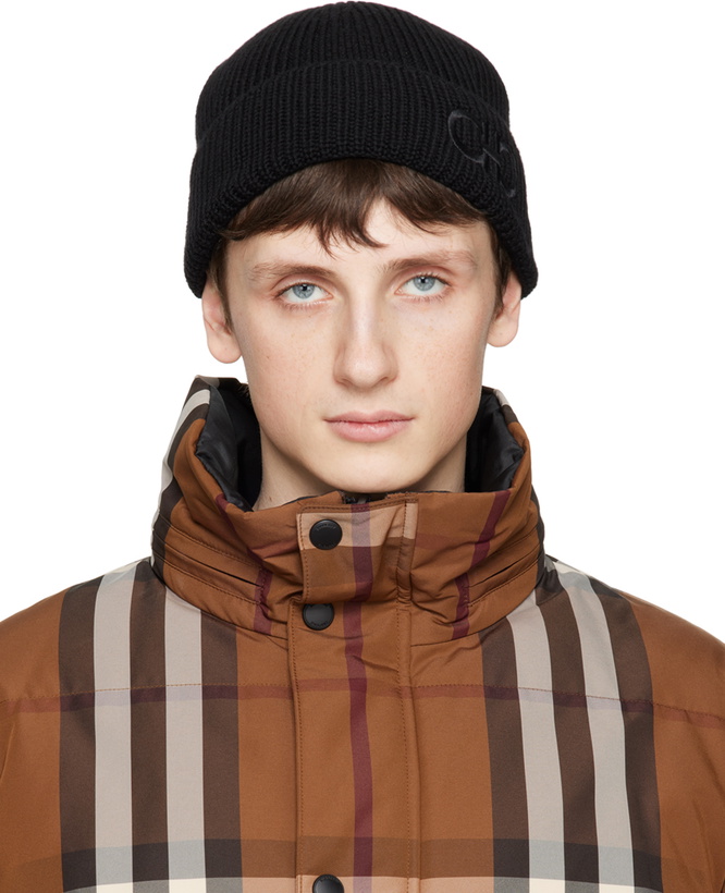 Photo: Ferragamo Black Rolled Brim Beanie