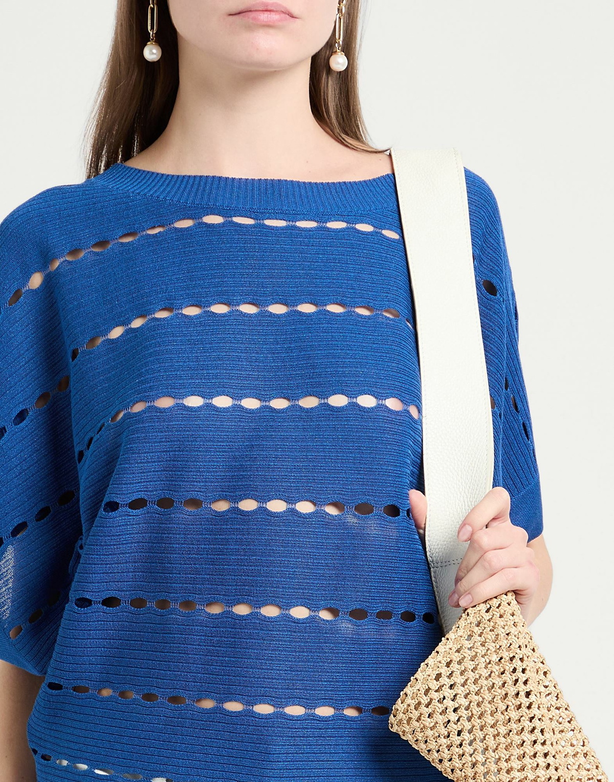 Manila Grace Womens Sweater in Blue