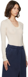 Entire Studios Beige Circle Neck Bodysuit