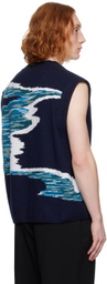 Missoni Navy V-Neck Vest