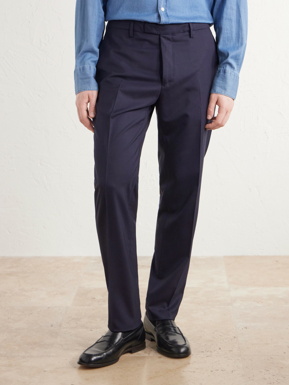 Boglioli - Straight-Leg Virgin Wool Trousers - Blue