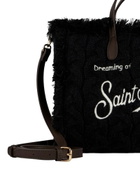 MC2 Saint Barth Braid Tricot Black Colette Handbag With Fringes