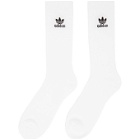 adidas Originals Six-Pack White Solid Crew Socks