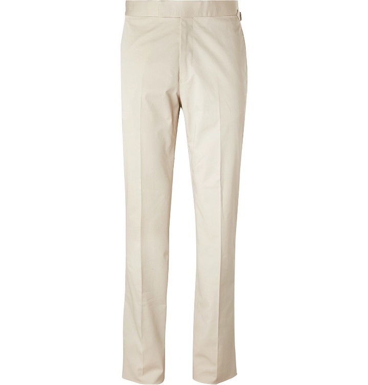 Photo: Kingsman - Slim-Fit Cotton-Blend Twill Suit Trousers - Neutrals