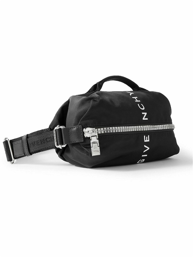 Photo: Givenchy - G-Zip Leather-Trimmed Logo-Print Nylon Belt Bag