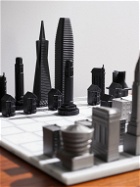 Skyline Chess - New York vs San Francisco Stainless Steel and Marble Chess Set