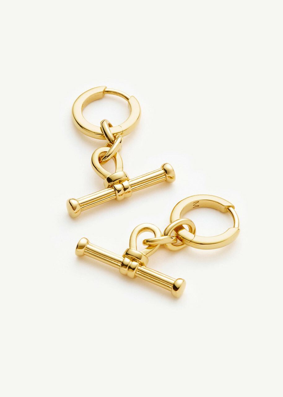 Missoma T-bar 18ct Gold Plated Drop Earrings - One Size