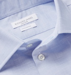 Richard James - Slim-Fit Cotton and Linen-Blend Shirt - Blue