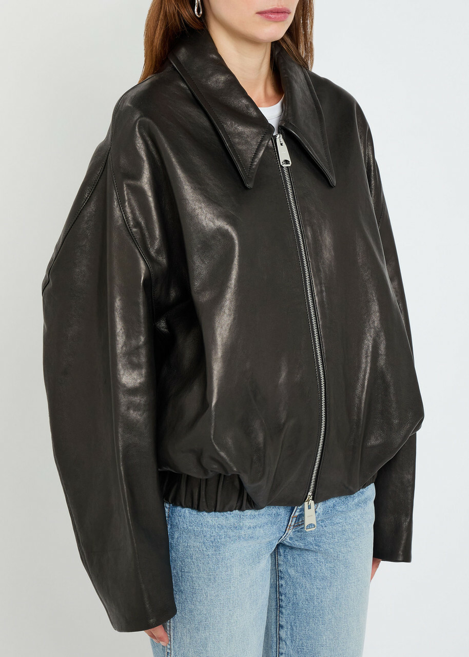 Khaite Odin Leather Jacket Black