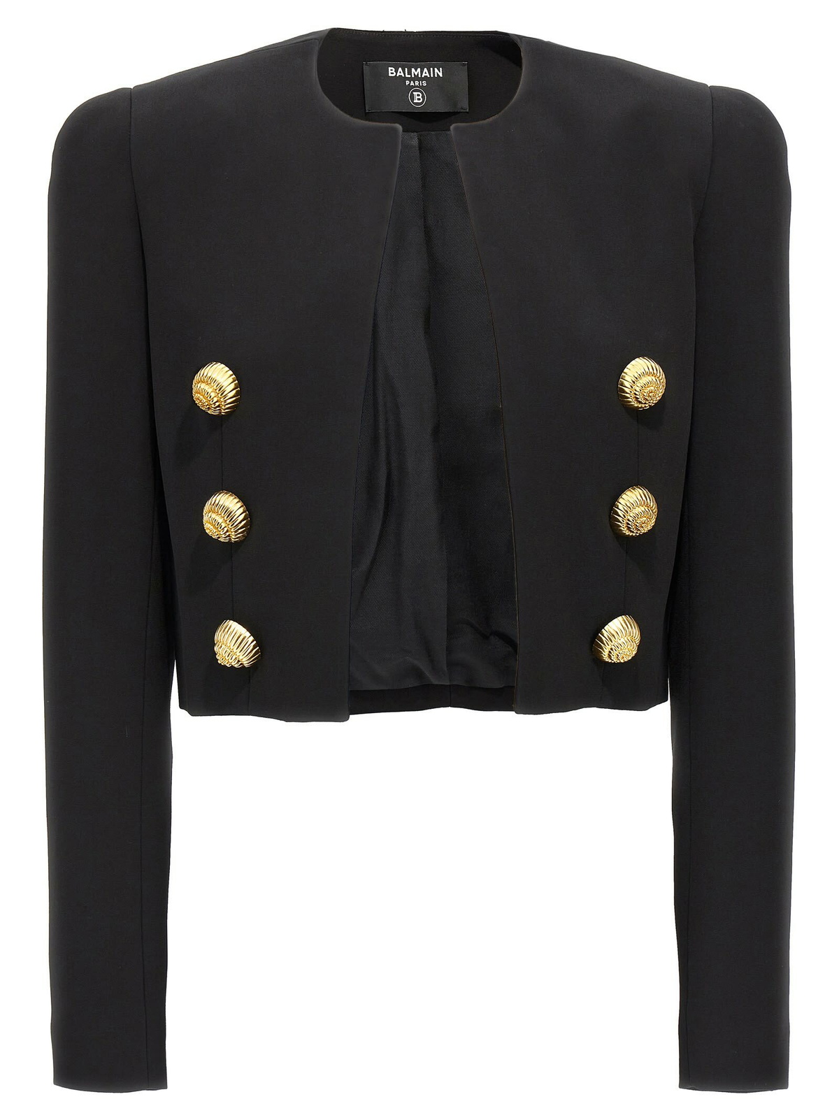 ジャケット BALMAIN 'Chiocciola' button short jacket Black Balmain chiocciola Button Short Jacket Balmain