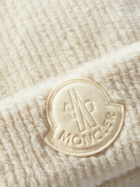 Moncler - Logo-Appliquéd Faux Fur Beanie - Neutrals