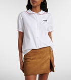 Miu Miu Scalloped cotton poplin shirt