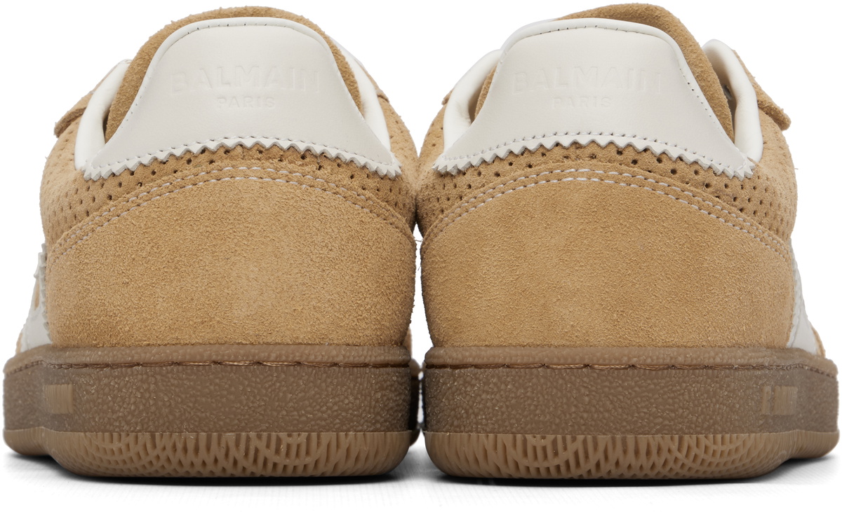 Balmain Beige Suede Balmain Swan Sneakers