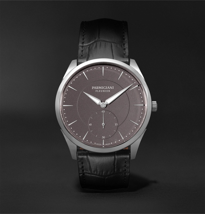 Photo: Parmigiani Fleurier - Tonda 1950 Automatic 40mm Stainless Steel and Alligator Watch - Silver