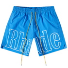 Rhude Men's Logo Swim Short in Blue