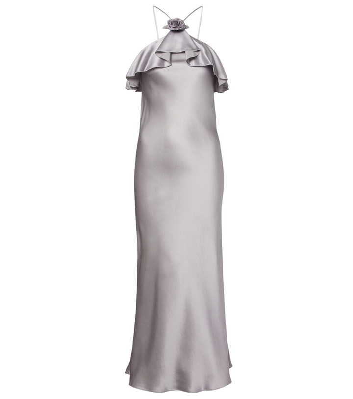 Photo: Rodarte Floral-appliqué silk charmeuse slip dress