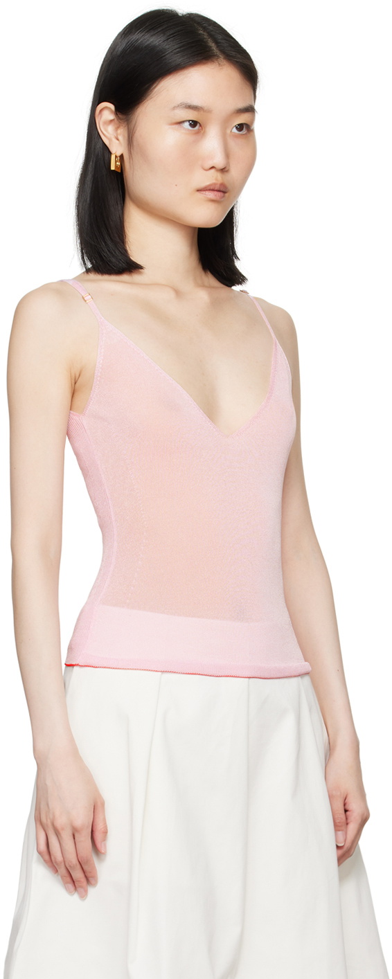 JACQUEMUS Pink La Casa 'La maille Spallina' Tank Top