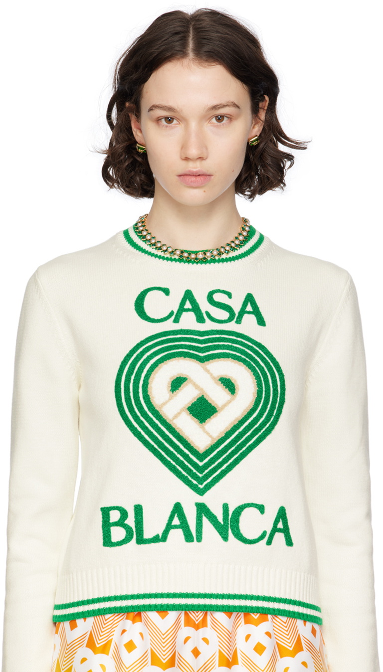 Casablanca Gold & Green Crystal Monogram Earrings