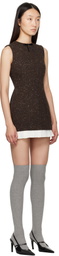 SHUSHU/TONG Brown Sleeveless Slim-Fit Minidress