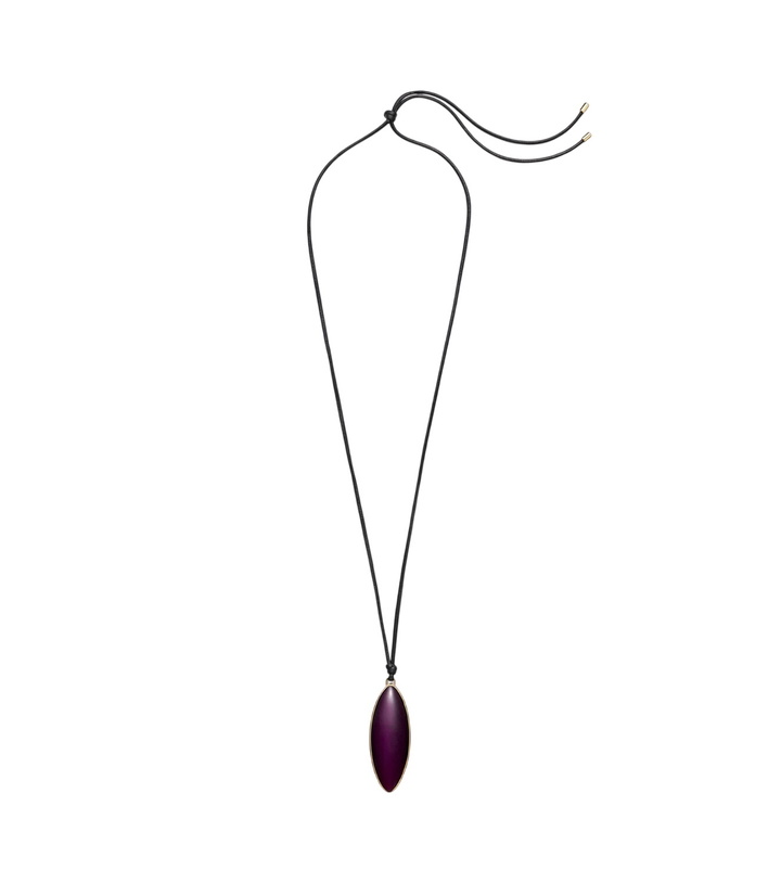 Photo: Jennifer Fisher 14kt gold-plated and leather necklace with quartz