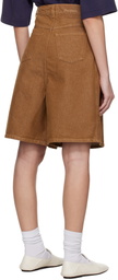 JW Anderson Brown Aged Denim Shorts