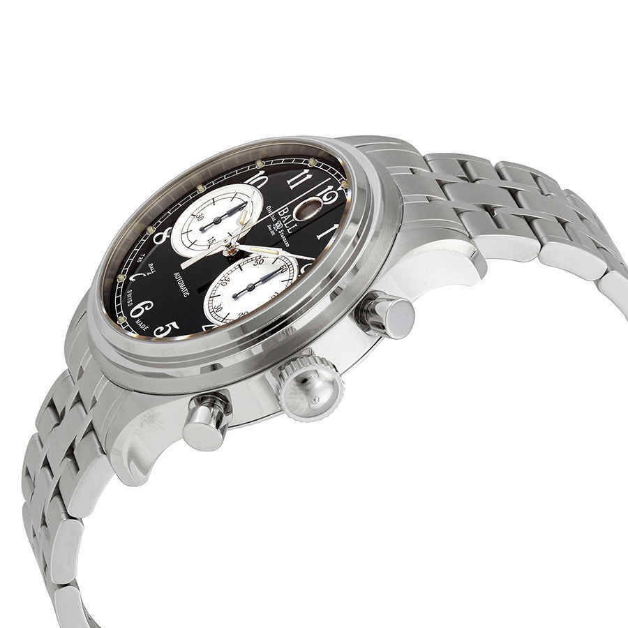 Ball Trainmaster Cannonball Chronograph Automatic Black Dial Mens Watch CM1052D-S3J-BK