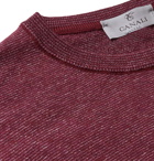 Canali - Striped Mélange Cotton Sweater - Burgundy