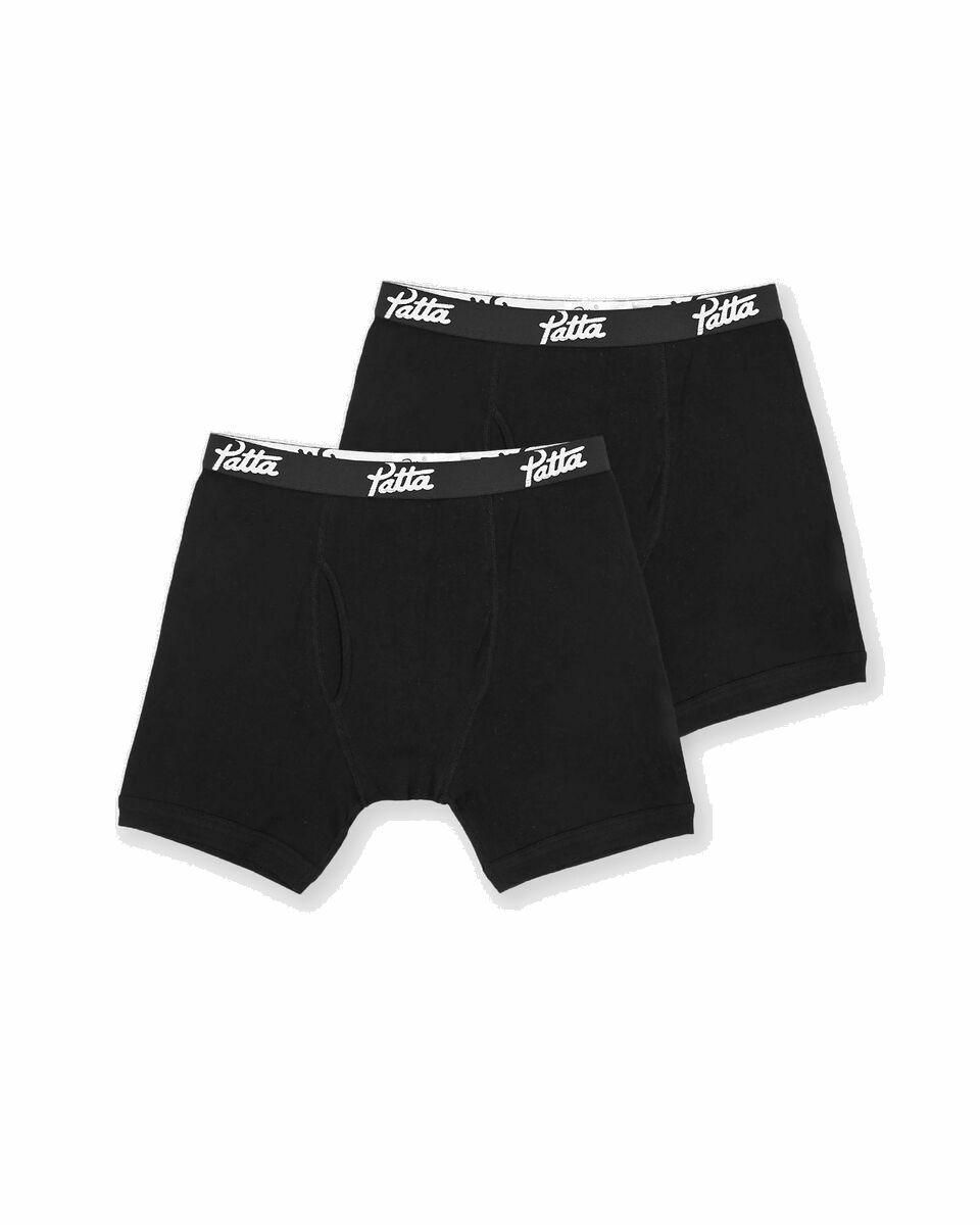 Photo: Patta Patta Underwear Boxer Briefs 2 Pack Black - Mens - Boxers & Briefs