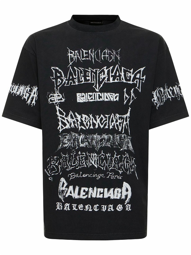 Photo: BALENCIAGA - Lny Logo Print Cotton T-shirt