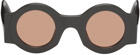 Dries Van Noten SSENSE Exclusive Gray Linda Farrow Edition Circle Sunglasses