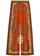 Zimmermann Mohan Wide-leg Silk Trousers Orange