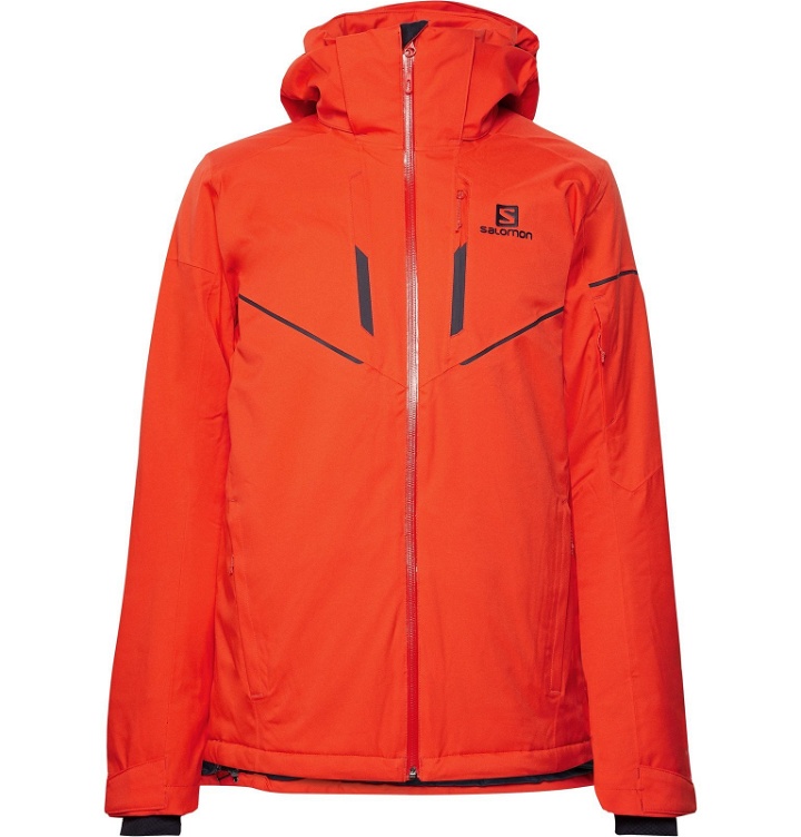 Photo: Salomon - Stormrace Hooded Ski Jacket - Orange