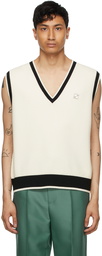 We11done Off-White Knit Metal Logo Vest