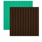 HAY Canteen Dish Cloth - Set of 2 in Emerald/Chocolate Pinstripe 