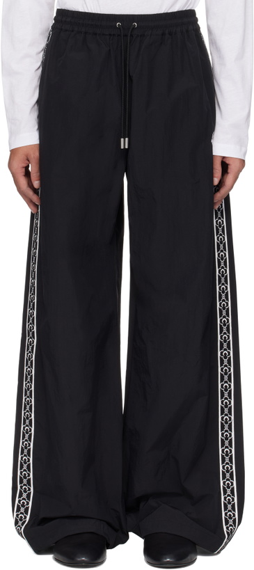Photo: Marine Serre Black Recycled Nylon Track Sweatpants