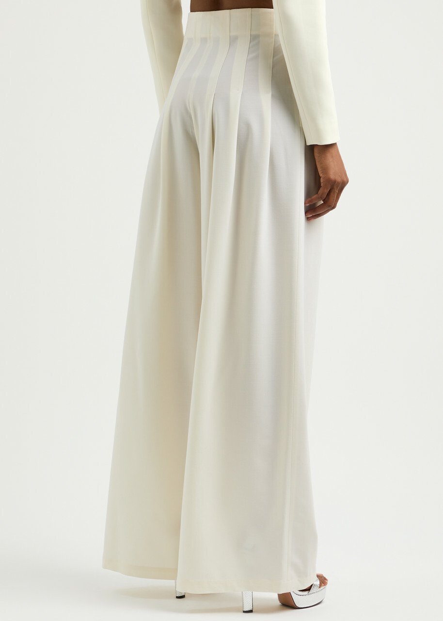 Giuseppe DI Morabito Wide-leg Stretch-wool Trousers White