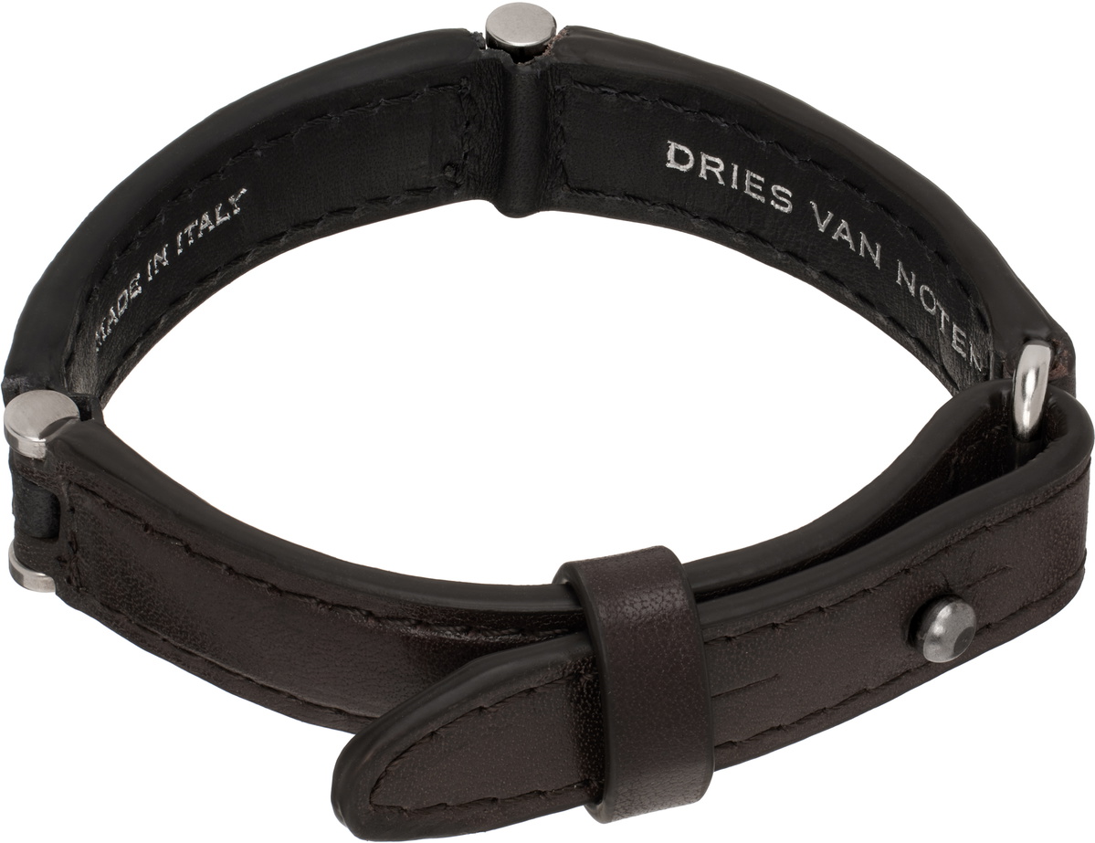 Dries Van Noten Brown & Black Leather Bracelet
