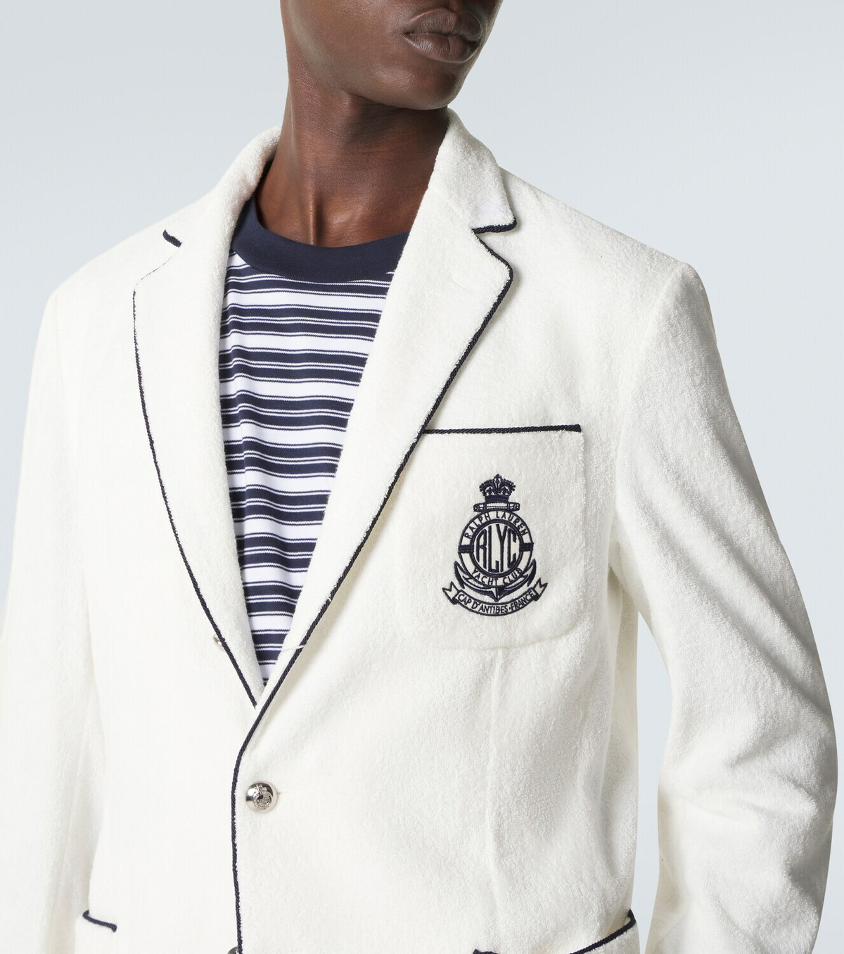 Ralph Lauren Purple Label Embroidered cotton terry blazer