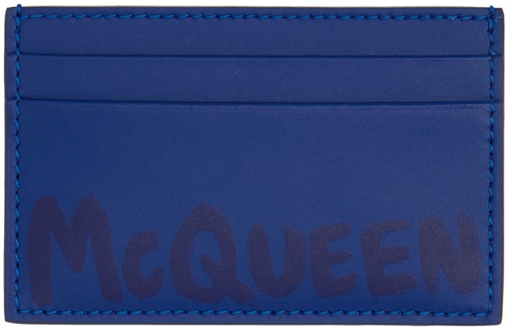 Photo: Alexander McQueen Blue Graffiti Card Holder