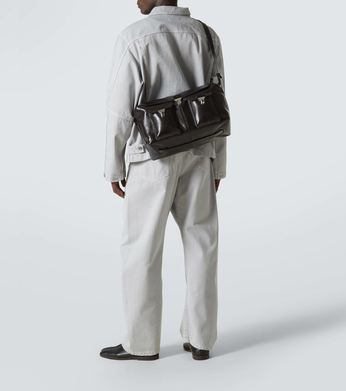 ◆LEMAIRE◆ Week-End Gear バッグ レザー Week-end Gear leather shoulder bag in brown - Lemaire
