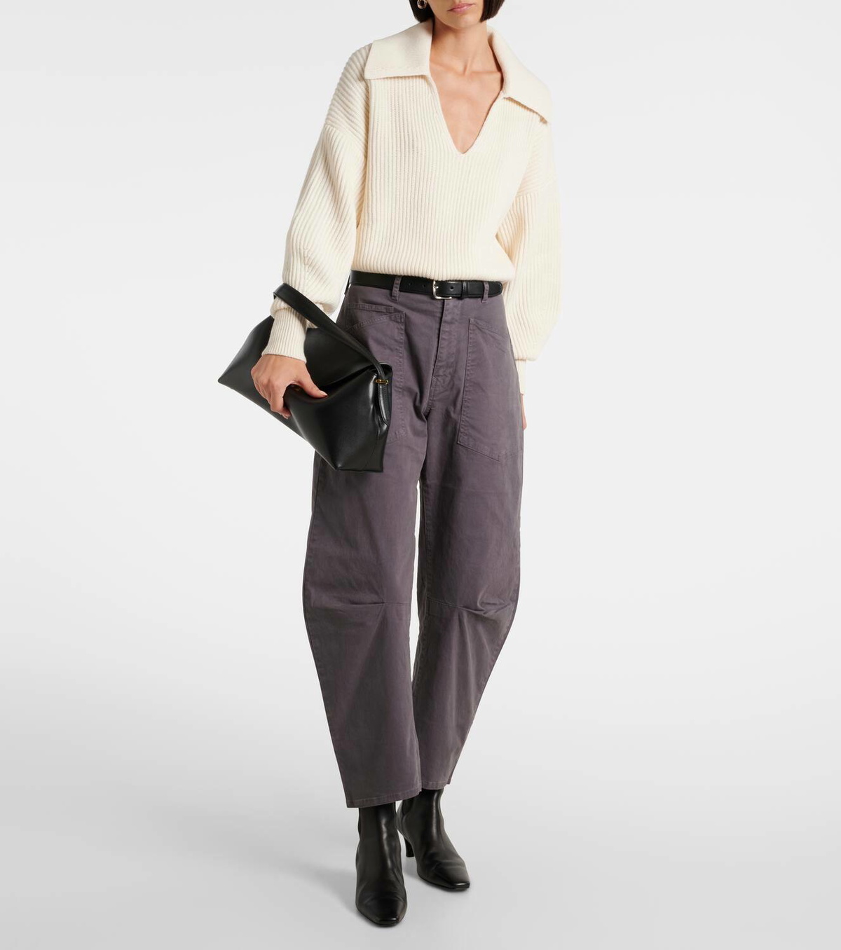 Nili Lotan Shon cotton twill barrel-leg pants Nili Lotan