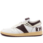 Rhude Men's Rhecess Low Sneakers in White/Maroon