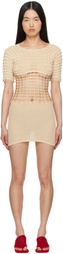Isa Boulder Beige Half-Macramist Minidess