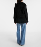 Johanna Ortiz Shearling-trimmed suede vest