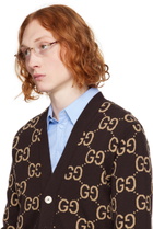 Gucci Gold & Burgundy Rectangular Glasses