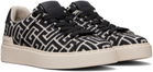 BALMAIN Black & Beige Monogram Jacquard B-Court Sneakers