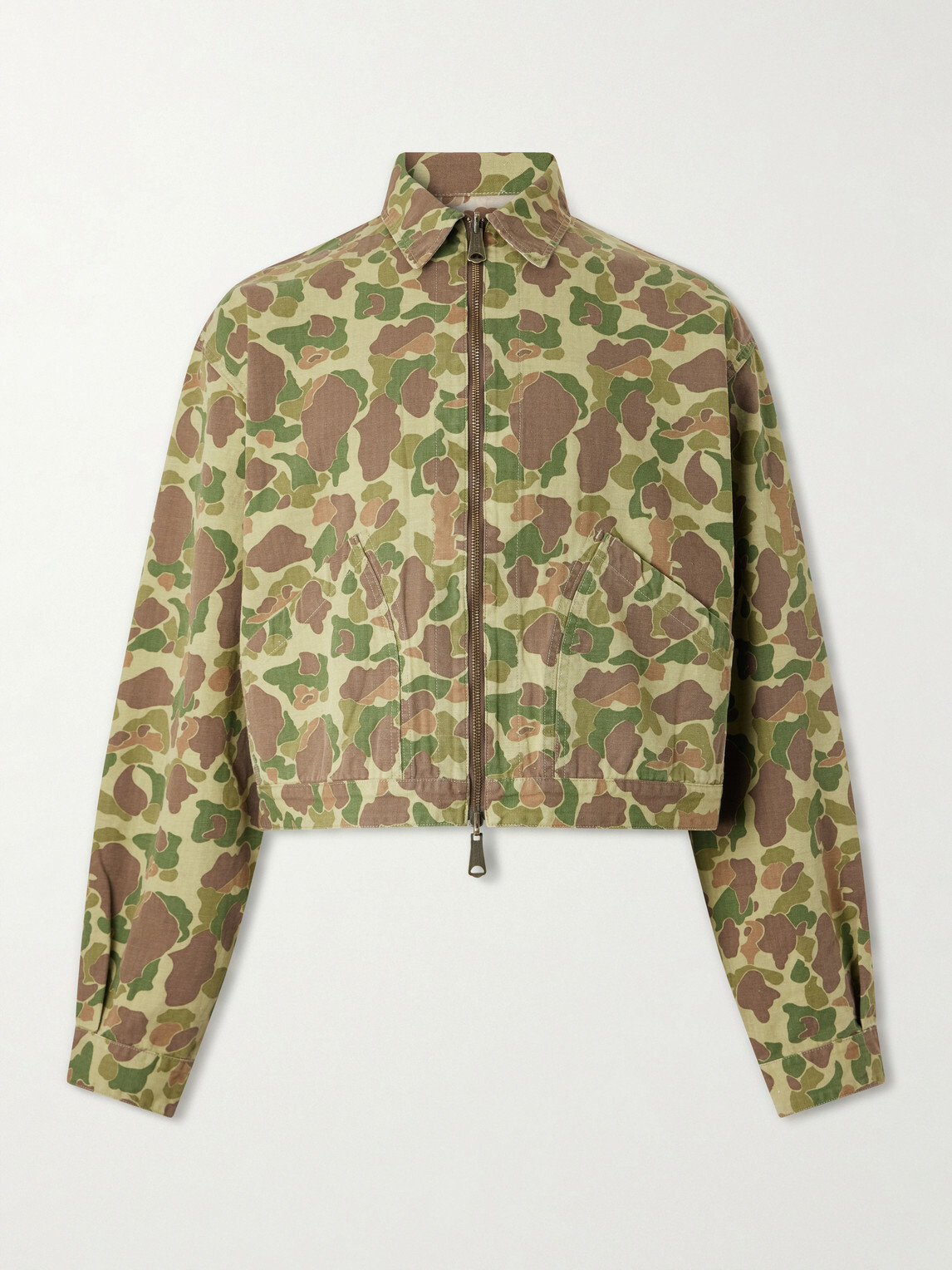 KAPITAL - Drizzler Reversible Herringbone Camouflage-Print Cotton Blouson Jacket - Green